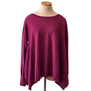 Anthropologie Tunic Sweater Long Sleeve Pullover Plum Large